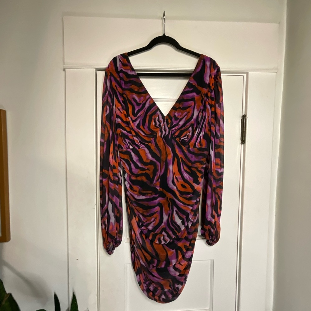 ASOS Bodycon Ruched Animal Print Dress
